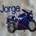 Babero personalizado con bordado moto azul - Imagen 1